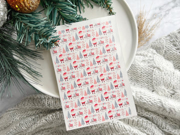 1 Sheet, Approx 13x90cm, Christmas Print Water Decal Image Transfer for Polymer Clay / Ceramics